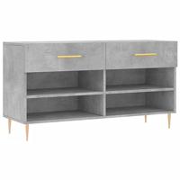 VidaXL Schoenenbank 102x35x55 cm bewerkt hout betongrijs - thumbnail