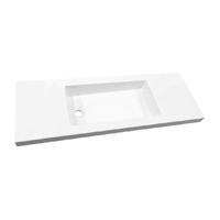 Best Design Wastafel Slim 100 cm Ondiep 35 cm Excl. Kraangat Glans Wit - thumbnail