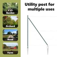 VidaXL Afrasteringspaal 13 pcs groen staal - thumbnail