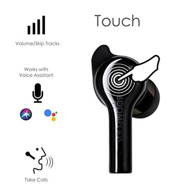Boompods Bassline GO In Ear oordopjes Bluetooth Zwart Headset, Volumeregeling, Bestand tegen zweet, Touchbesturing - thumbnail