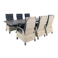 Dining set East Haven Sunrise Beige 202 - 264 x 100 x 77 cm Oosterik Home - Oosterik home - thumbnail