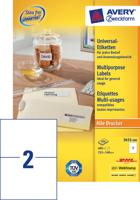 Avery-Zweckform 3655-200 210 x 148 mm Papier Wit 440 stuk(s) Permanent hechtend Universele etiketten Inkt, Laser, Kopie 220 vel DIN A4 - thumbnail