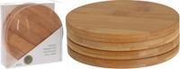 Onderzetterset bamboe 4-delig Ø11,5cm - thumbnail