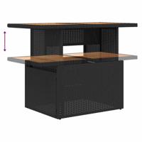 8-delige Loungeset met kussens poly rattan zwart - thumbnail
