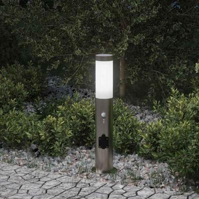 VidaXL Bolderverlichting met sensor en stopcontact 50 cm roestvrij staal ip44