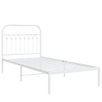Bedframe met hoofdbord metaal wit 90x200 cm - thumbnail