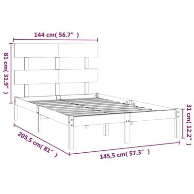 Bedframe massief hout 140x200 cm Bedframe massief hout 140x200 cm