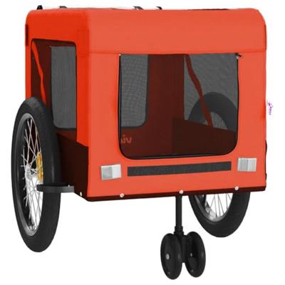 VidaXL Hondenfietstrailer oxford stof en ijzer oranje en zwart VidaXL Hondenfietstrailer oxford stof en ijzer oranje en zwart