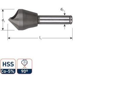 Rotec Verzinkfrees 90gr. schuin gat 5-10