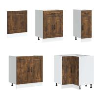 11-delige Keukenkastenset Kalmar bewerkt hout gerookt eiken - thumbnail