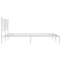 Bedframe met hoofdbord metaal wit 150x200 cm - thumbnail