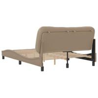 Bedframe met hoofdbord kunstleer cappucinnokleurig 140x190 cm - thumbnail
