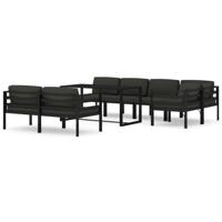 8-delige Loungeset met kussens aluminium antracietkleurig - thumbnail