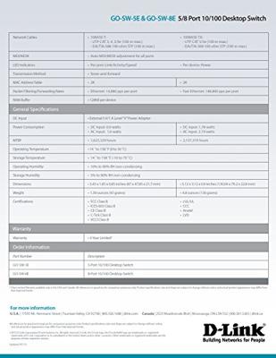 Schakelaar D-Link GO-SW-8E/E 8 p 10 / 100 Mbps - thumbnail
