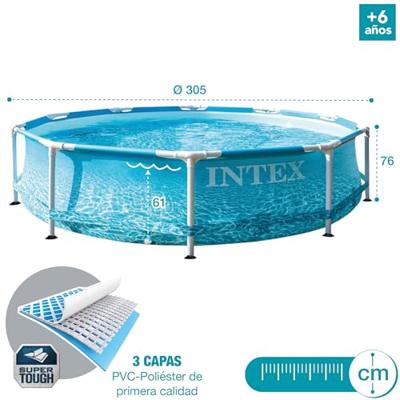 Intex 28206NP Beachside Metal Frame Zwembad 305x76 cm zonder Filterpomp - thumbnail