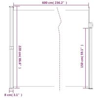 VidaXL Windscherm uittrekbaar 220x600 cm crèmekleurig - thumbnail