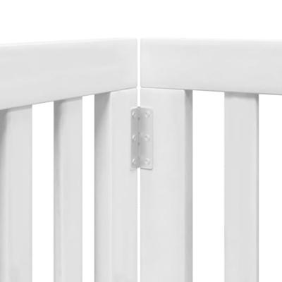 Hondenhek inklapbaar met deur 9 panelen 450 cm populierhout wit