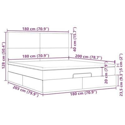 Ottoman bed met matrassen en LED's 180x200cm fluweel lichtgrijs