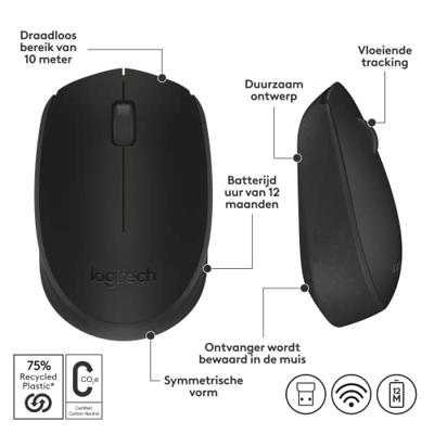 Logitech M171 Muis Zwart