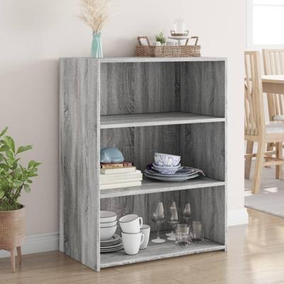 Dressoir 70x41x93 cm bewerkt hout grijs sonoma eikenkleurig
