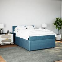 Boxspring met matras fluweel blauw 160x200 cm - thumbnail