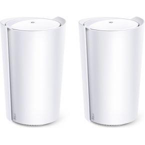 TP-Link Deco X95 Wi-Fi 6 Mesh WLAN-set (2 stuks), AX7800 Tri-Band Router & Repeater (bereik tot 570 m², WPA3, ideaal voor grote huizen, compatibel met Amazon Alexa, 2,5 Gbps LAN-poort) wit