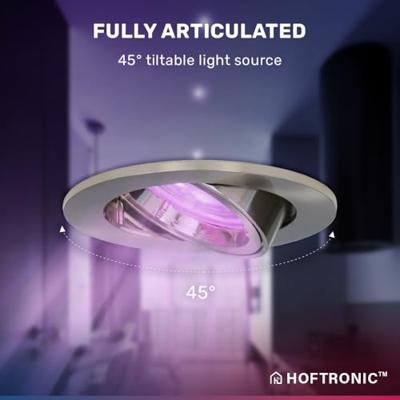 Set van 3 Lublin smart inbouwspots - Wifi + Bluetooth - RGBWW - GU10 - Kantelbaar - Google Home, Amazon Alexa en Siri - IP20 voor binnen - RVS - Plafondspots Set van 3 Lublin smart inbouwspots - Wifi + Bluetooth - RGBWW - GU10 - Kantelbaar - Google Home, Amazon Alexa en Siri - IP20 voor binnen - RVS - Plafondspots