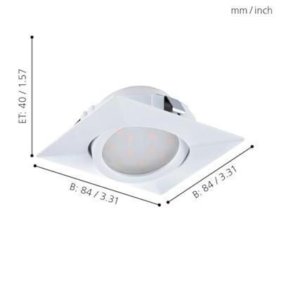 Eglo Led plafondspotPineda Square (3x) 3x6w - 3000K - 8,4cm wit - 95844