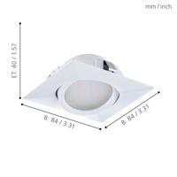 Eglo Led plafondspotPineda Square (3x) 3x6w - 3000K - 8,4cm wit - 95844 - thumbnail