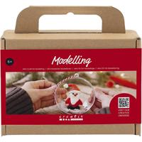 Creativ Company Mini hobbyset boetseren, kerstman, rood/wit, 1 doos - thumbnail