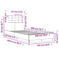 Bedframe met hoofdbord en LED sonoma eikenkleurig 100x200 cm - thumbnail