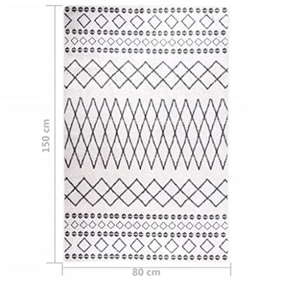 VidaXL Vloerkleed wasbaar anti-slip 80x150 cm zwart en wit