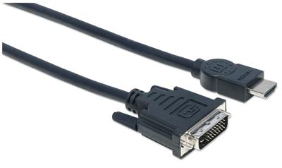Manhattan 372510 DVI-kabel DVI / HDMI Adapterkabel DVI-D 24+1-polige stekker, HDMI-A-stekker 3.00 m Zwart Vergulde steekcontacten, UL gecertificeerd Manhattan 372510 DVI-kabel DVI / HDMI Adapterkabel DVI-D 24+1-polige stekker, HDMI-A-stekker 3.00 m Zwart Vergulde steekcontacten, UL gecertificeerd