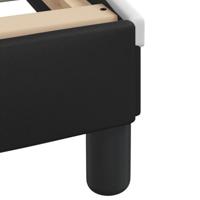 Bedframe met hoofdbord kunstleer zwart en wit 180x200 cm - thumbnail