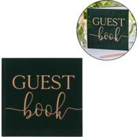 Ginger Ray BR-312 Botanical Wedding Velvet Gastenboek - thumbnail