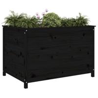 Plantenbak verhoogd 119,5x82,5x78 cm massief grenenhout zwart - thumbnail