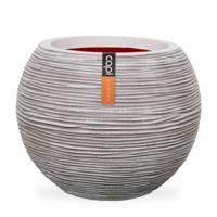 Capi nature bol rib nl kunststof vaas 62x48 cm ivoor - thumbnail