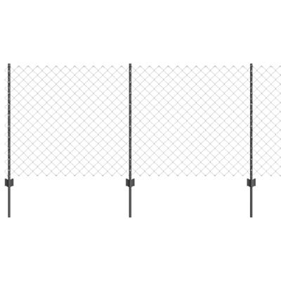 VidaXL Hek met paal grijs 1 x 10 m staal en pvc