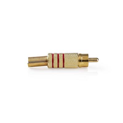 Nedis RCA-Connector | Male | Soldeer | 7.0 mm | Goud / Rood | 10 Stuks | 1 stuks - CAGP24900RD CAGP24900RD