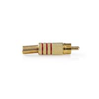 Nedis RCA-Connector | Male | Soldeer | 7.0 mm | Goud / Rood | 10 Stuks | 1 stuks - CAGP24900RD CAGP24900RD - thumbnail
