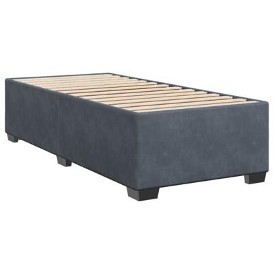 Boxspring met matras fluweel donkergrijs 90x190 cm