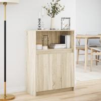 Dressoir met LED 72x34x100 cm bewerkt hout sonoma eikenkleurig - thumbnail