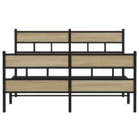 Bedframe zonder matras metaal sonoma eikenkleurig 140x190 cm - thumbnail