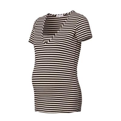 Noppies gestreepte zwangerschaps- en voedingstop Easton zwart/ecru