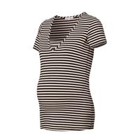 Noppies gestreepte zwangerschaps- en voedingstop Easton zwart/ecru - thumbnail