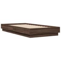 Bedframe bewerkt hout bruin eikenkleur 90x190 cm - thumbnail