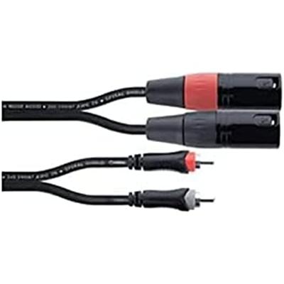 Cordial EU 1,5 MC XLR Verbindingskabel [2x XLR-stekker 3-polig - 2x Cinch-stekker] 1.50 m Zwart