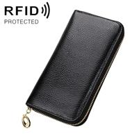 906 Antimagnetic RFID Litchi Texture Women Large Capacity Hand Wallet Purse Phone Bag with Card Slots(Black) - thumbnail