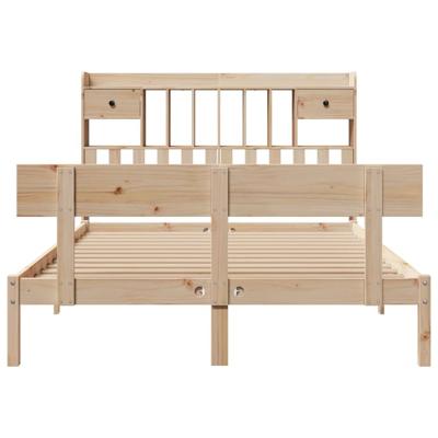 Bed met boekenkast zonder matras massief grenenhout 140x190 cm - thumbnail