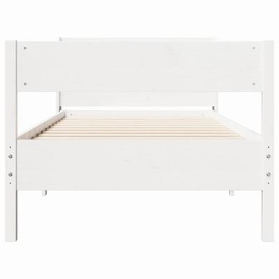 Bedframe zonder matras massief grenenhout wit 140x200 cm
